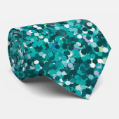 Blauwgroen ironische glitter stropdas (Opgerold)