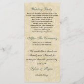 Blauwgroen ivoorkust  Vlaamse bruiloft Programma (Achterkant)