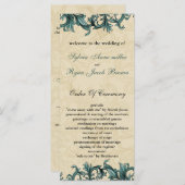 Blauwgroen ivoorkust  Vlaamse bruiloft Programma (Voorkant / Achterkant)