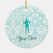 Blauwgroen Javelin Throw Keramisch Ornament (Achterkant)