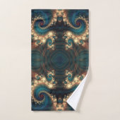 Blauwgroen Jewel Fractal Bath Towel Set Bad Handdoek (Handdoek)
