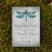 Blauwgroen Jeweled Dragonfly Save the Date Aankondiging