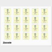 Blauwgroen Keltische Eternity Knot Monogram Sticke Vierkante Sticker (Vel)