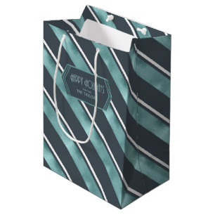 Blauwgroen kerstband ID862 Medium Cadeauzakje