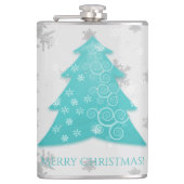 Blauwgroen kerstboomfles heupfles (Voorkant)