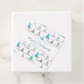 Blauwgroen kerstboompatroon#5 ID1009 Bedankjes Labels (In situ)