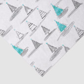 Blauwgroen kerstboompatroon#5 ID1009 Tissuepapier (Detail)