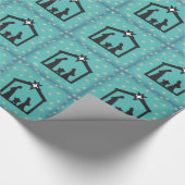 Blauwgroen kerstcadeaubon voor kerstmis cadeaupapier (Hoek)