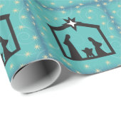 Blauwgroen kerstcadeaubon voor kerstmis cadeaupapier (Rol Hoek)