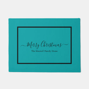 Blauwgroen kerstfamilienaam Doormat Deurmat