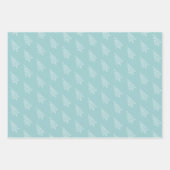 Blauwgroen kerstman en bomen inpakpapier vel (Voorkant 2)