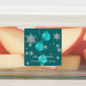 Blauwgroen kerstsierlabels labels (Aangebracht)