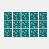 Blauwgroen kerstsierlabels labels (Vel)
