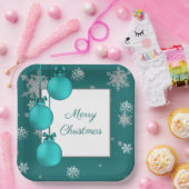 Blauwgroen kerstsierpapier Bord (Feest)