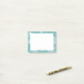 Blauwgroen kerstsnowflakes Aangepaste notities Post-it® Notes (Op bureau)