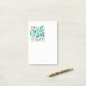Blauwgroen kersttypografie ID441 Post-it® Notes (Op bureau)