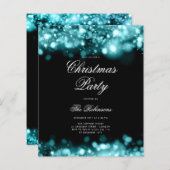 Blauwgroen kerstverlichting uitnodigen programma & (Voorkant / Achterkant)