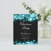 Blauwgroen kerstverlichting uitnodigen programma & (Staand voorkant)