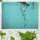 Blauwgroen  keukenhanddoek (Gevouwen)