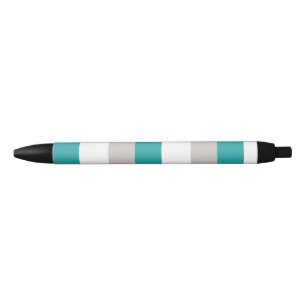 Blauwgroen, klei en witte strepen zwarte inkt pen