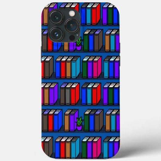 Blauwgroen kleine bibliotheekplanken Case-Mate iPhone case (Achterkant)