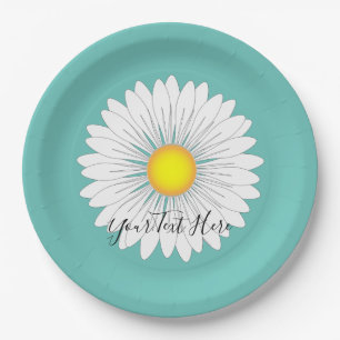 Blauwgroen kleine Daisy Papieren Bordje