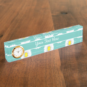 Blauwgroen Kleine Desk van de Daisy met Klok Naambordje