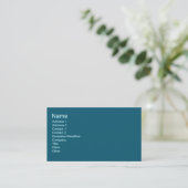 Blauwgroen kleuren visitekaartje (Staand voorkant)