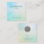 Blauwgroen kleurgradiënt, verloopafdruk, oormerken vierkante visitekaartje (Voorkant / Achterkant)