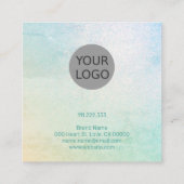Blauwgroen kleurgradiënt, verloopafdruk, oormerken vierkante visitekaartje (Achterkant)