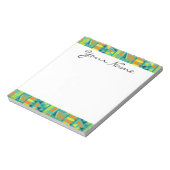 Blauwgroen kleurrijk Abstract Aztec Tribal Print P Notitieblok (Gedraaid)