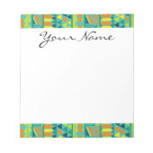 Blauwgroen kleurrijk Abstract Aztec Tribal Print P Notitieblok (Voorkant)