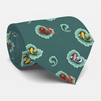 Blauwgroen Koi Paisley-ontwerp Stropdas