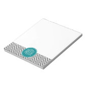 Blauwgroen Koolsteenkool - Aangepast monogram Notitieblok (Gedraaid)