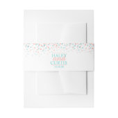 Blauwgroen koraal confetti stippen bruiloft aangep uitnodigingen wikkel (Voorkant Voorbeeld)