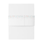 Blauwgroen koraal confetti stippen bruiloft aangep uitnodigingen wikkel (Achterkant Voorbeeld)