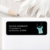 Blauwgroen korset etiket (Insitu)