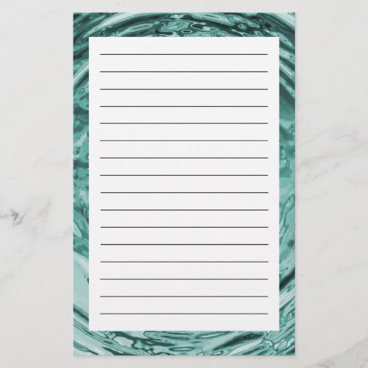 Blauwgroen kraampjes briefpapier (Voorkant)