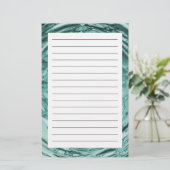 Blauwgroen kraampjes briefpapier (Staand voorkant)