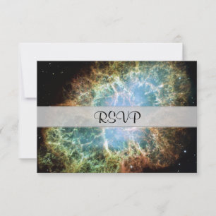 Blauwgroen krab Nebula RSVP Kaartje