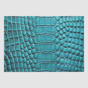 Blauwgroen krokodil alligator skin faux lederen pr tissuepapier