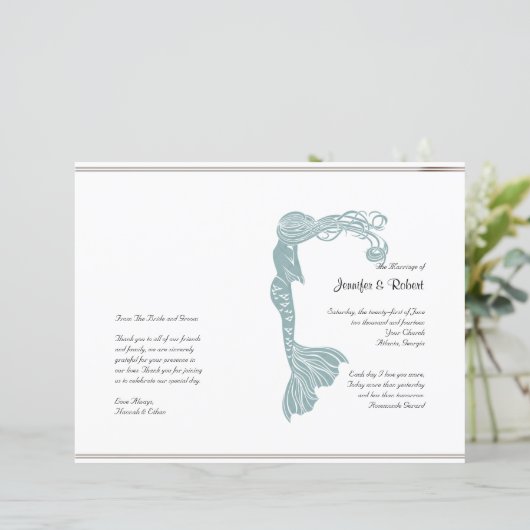 Blauwgroen kunstprogramma Deco Posh Wedding (Staand voorkant)