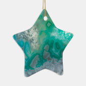 Blauwgroen kwartsgeode keramisch ornament (Rechts)
