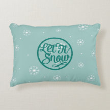 Blauwgroen laat het Accessoire Pillow sneeuwen
