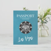 Blauwgroen Las Vegas Passport Bewaar de datum Save The Date (Staand voorkant)
