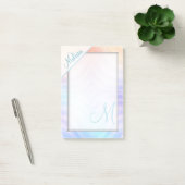Blauwgroen lavender Yellow Melon Monogram Post-it® Notes (Kantoor)