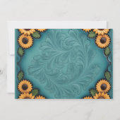 Blauwgroen lederen Gereedschap & Zonnebloemen Save Kaart (Achterkant)