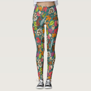 blauwgroen leggings voor de herfst van boho