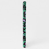  Blauwgroen Leopard Patroon Achtergrond Aangepaste iPhone Hoesje (Rechterkant)