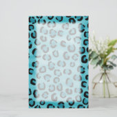 Blauwgroen Leopard Print Pattern. Briefpapier (Staand voorkant)